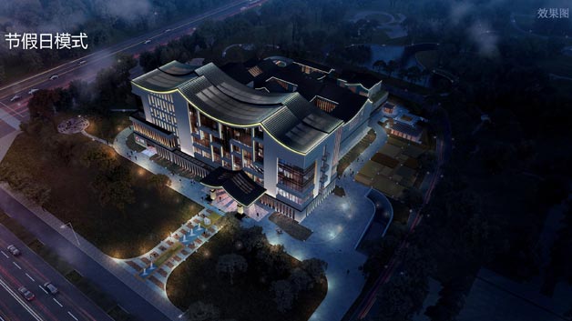 河北任丘盛腾国学书院古建筑夜景照明项目｜艺佳全彩照明